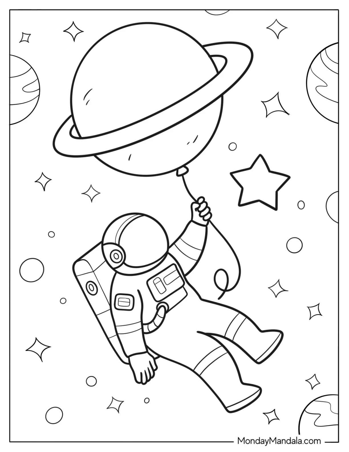 Space Balloons Coloring Pages