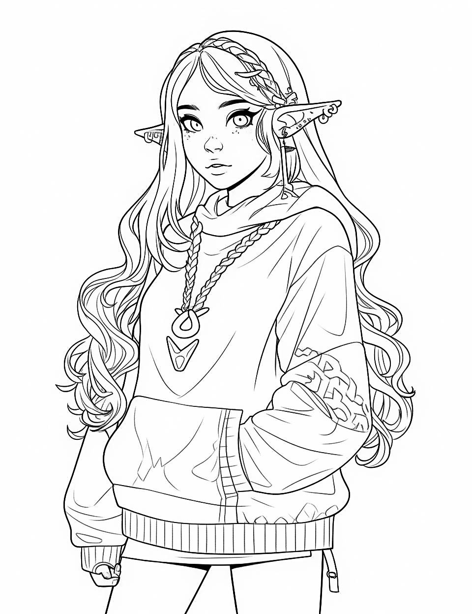 38 Stunning Elf Coloring Pages For Kids And Adults Our Mindful Life