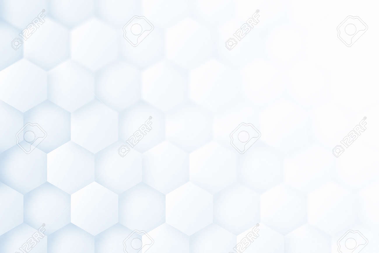 3D Render Hexagonal Texture Light Blue Abstract Background Three Dimensional Hexagon Blocks Molecular Grid Structure 4K 8K Very High Definition White Wallpaper Futuristic Art Sci Fi Plain Backdrop Stock Photo Picture And