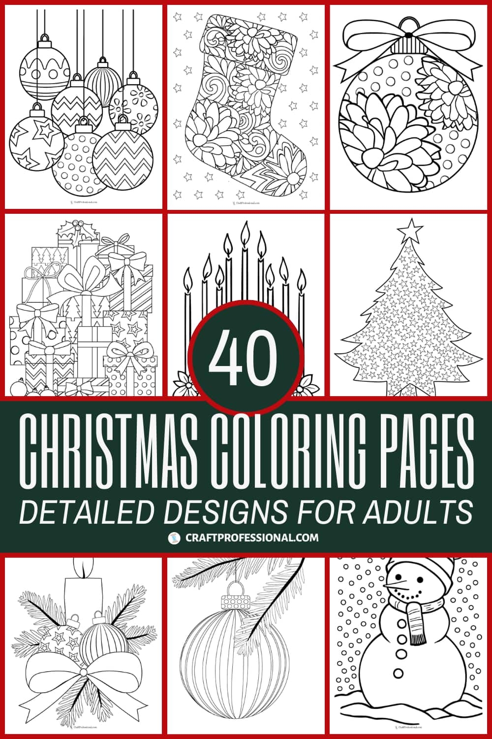 40 Christmas Coloring Pages For Adults FREE