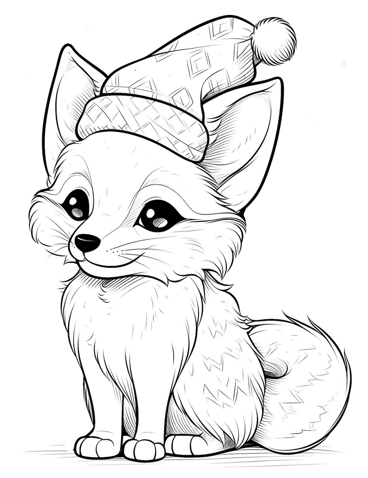 Easy Fox Coloring Pages