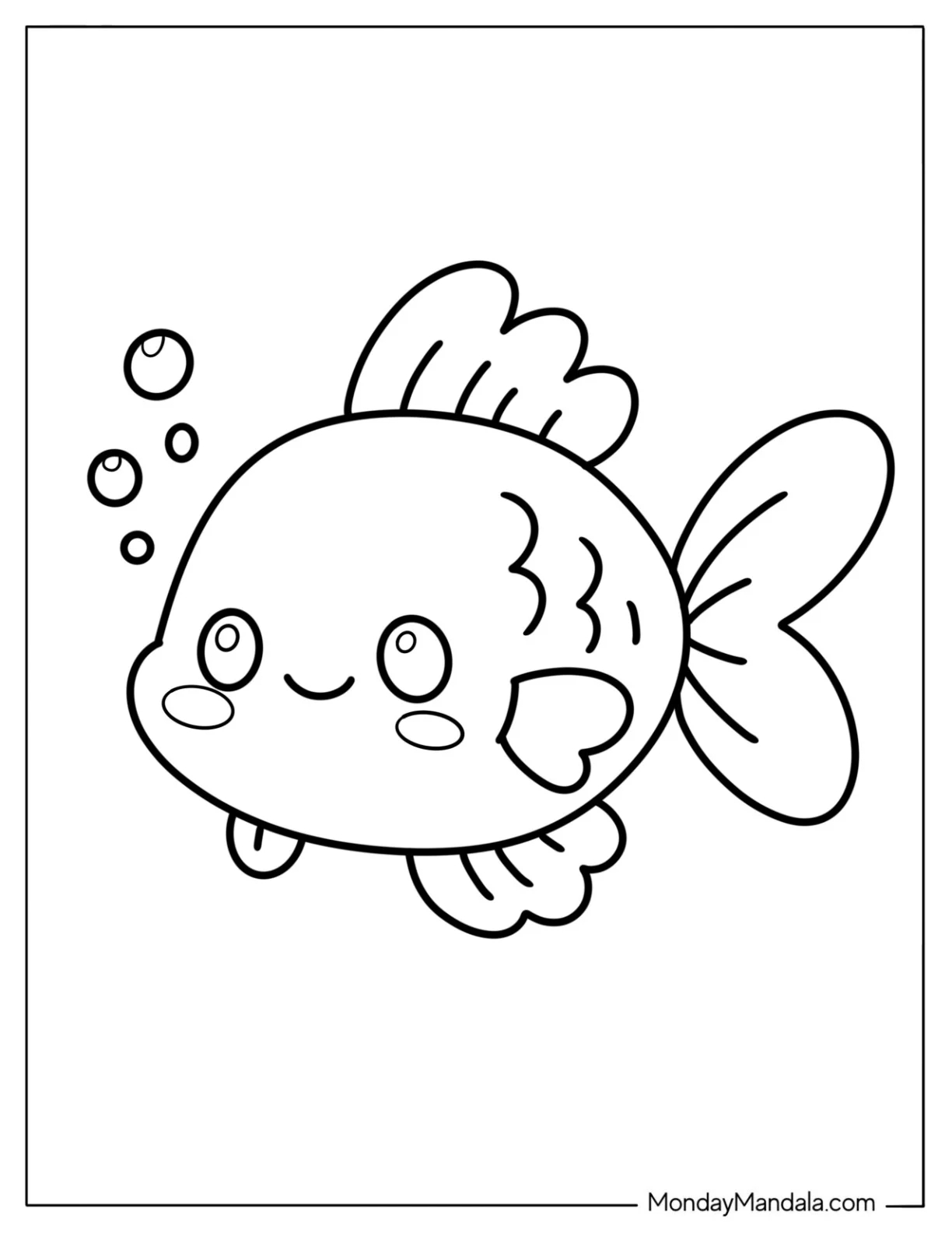 Easy Cartoon Fish Coloring Pages