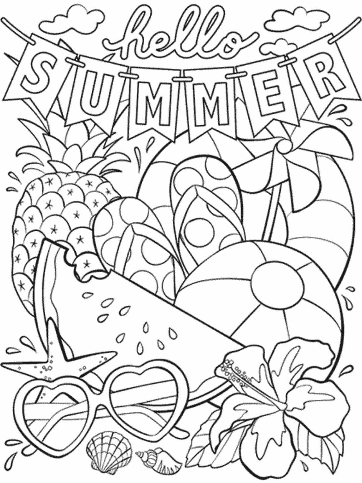 40 Free Printable Summer Coloring Pages To Keep Kids Entertained DIY Crafts