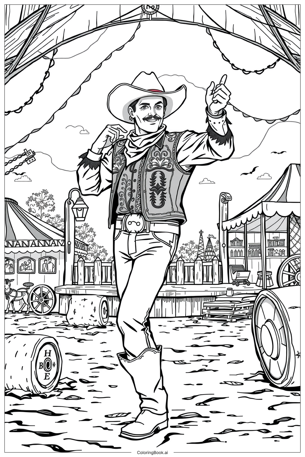 46 Cowboy Coloring Pages Free PDF PNG Printables 