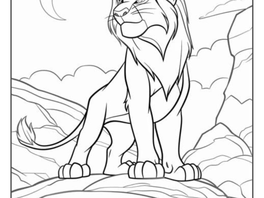 46 Lion Coloring Pages Lion King Cartoon Realistic Pages