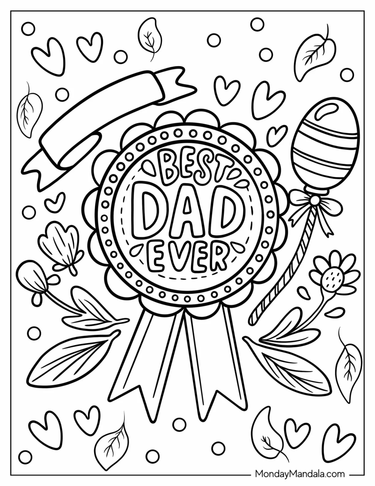 Easy Adult Coloring Pages For Father's Day