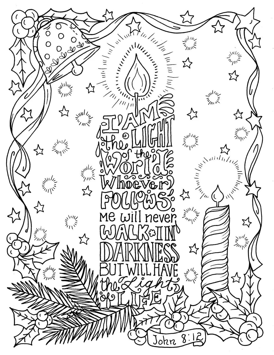 5 Christian Coloring Pages For Christmas Color Book Digital Adult Scripture digital digi Stamp church Etsy