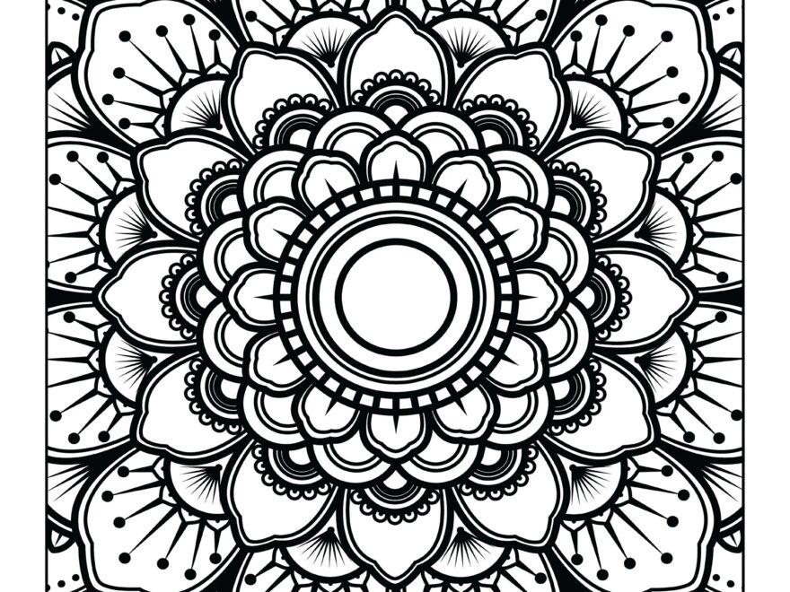 5 Printable Mandala adult Coloring Pages Floral Easy Coloring Book Mandalas Etsy
