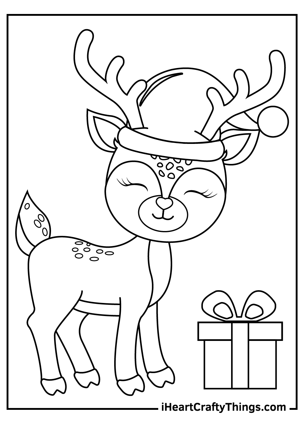 50 Christmas Reindeer Coloring Pages 100 Free Printables 