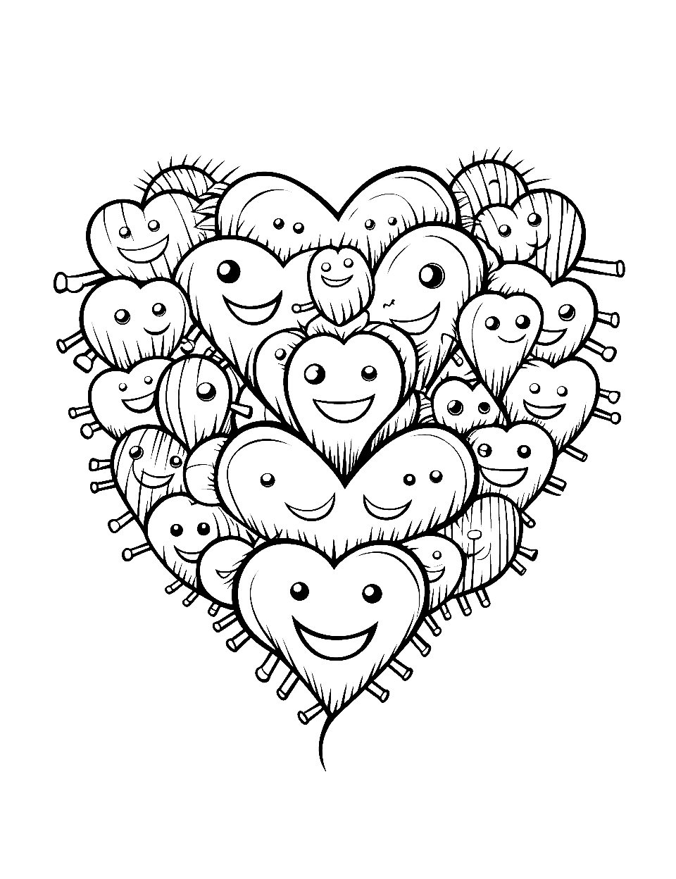 50 Heart Coloring Pages Free Cute Sheets