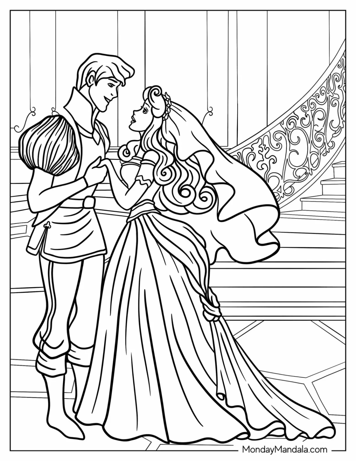 Princess And Prince Coloring Pages
