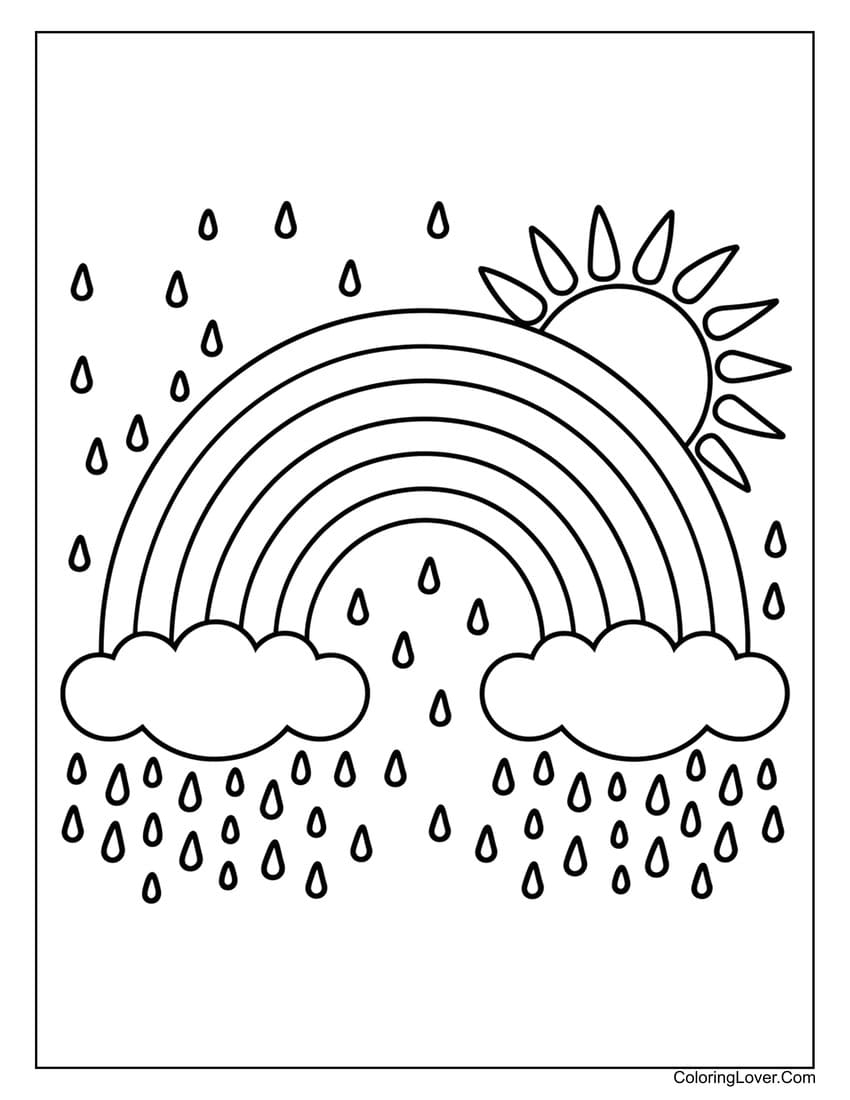 Rainbow Themed Coloring Pages