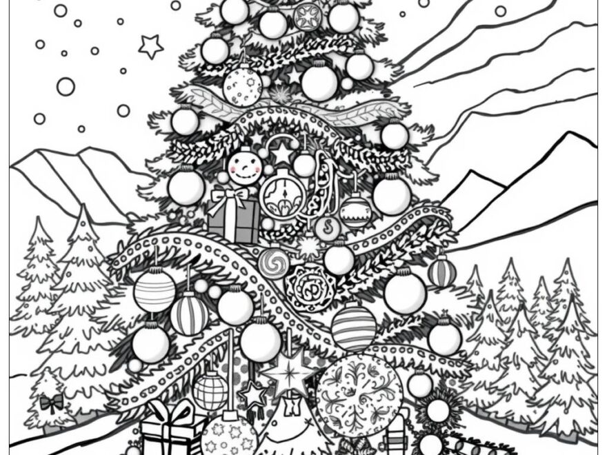 52 Christmas Tree Coloring Pages Free PDF PNG Printables