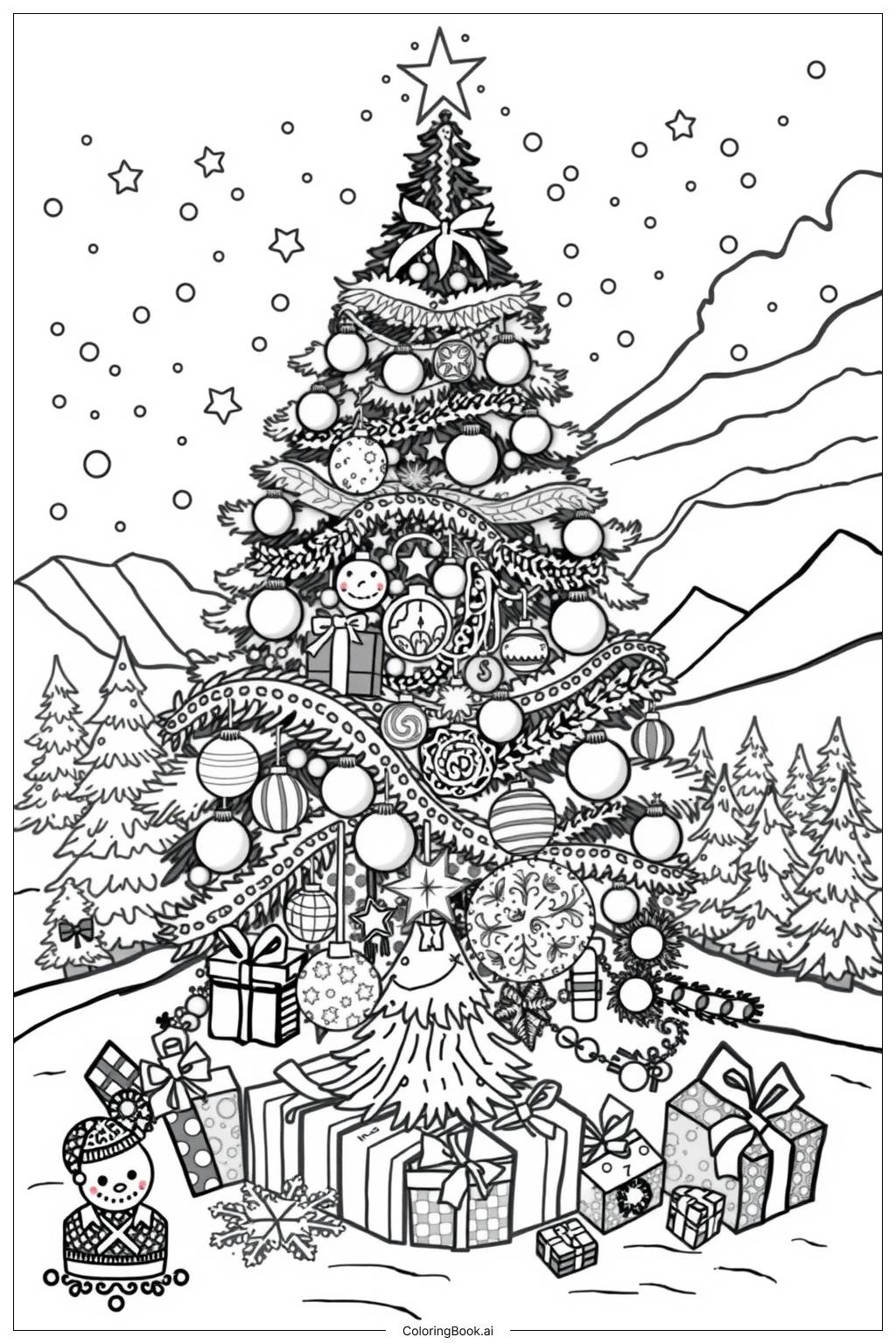 52 Christmas Tree Coloring Pages Free PDF PNG Printables 
