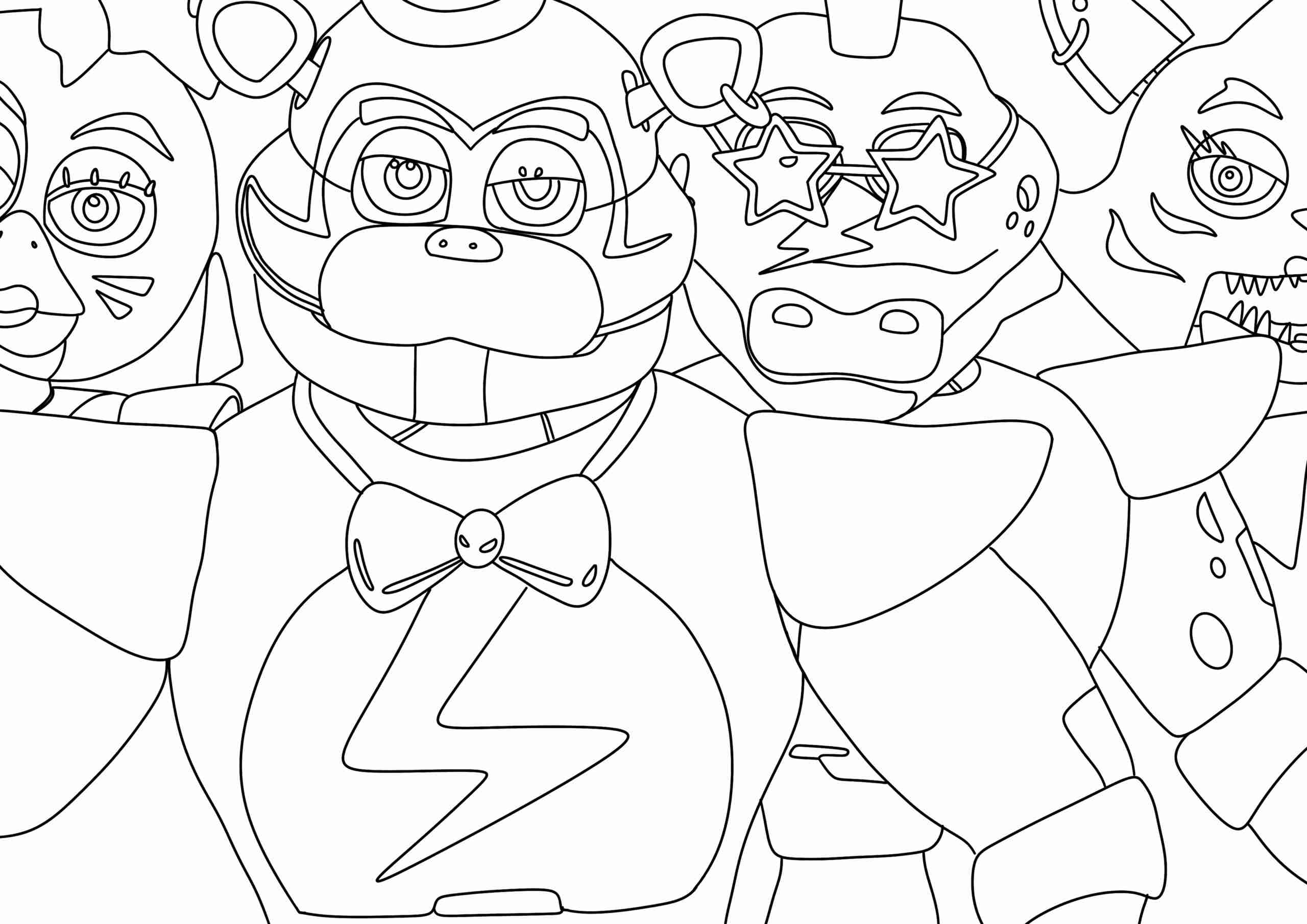 5x A4 FNaF Security Breach Bundle 1 Digital Colouring Pages Numonday 5x A4 FNaF Security Breach Bundle 1 Digital Colouring Pages Numonday