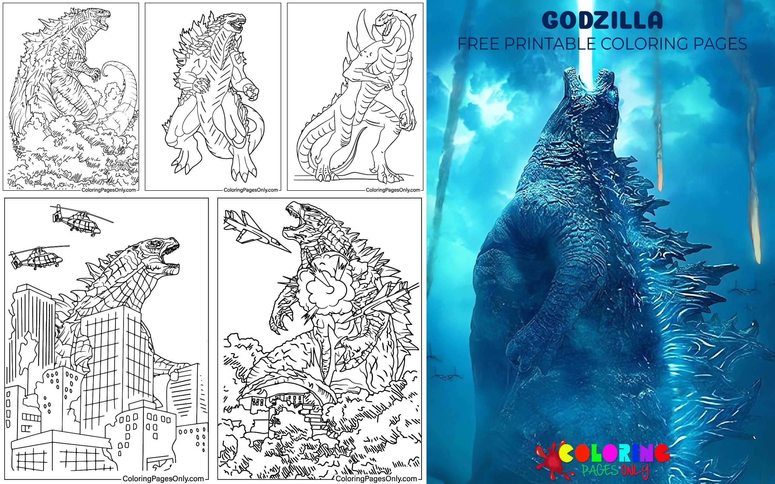 60 Godzilla Coloring Pages Free Printable PDF Online Coloring