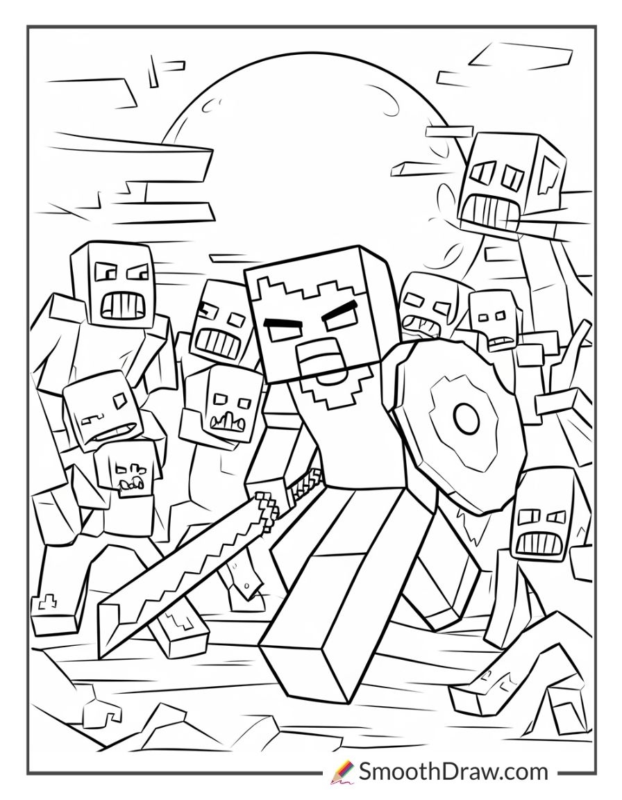 Minecraft Guy Coloring Pages