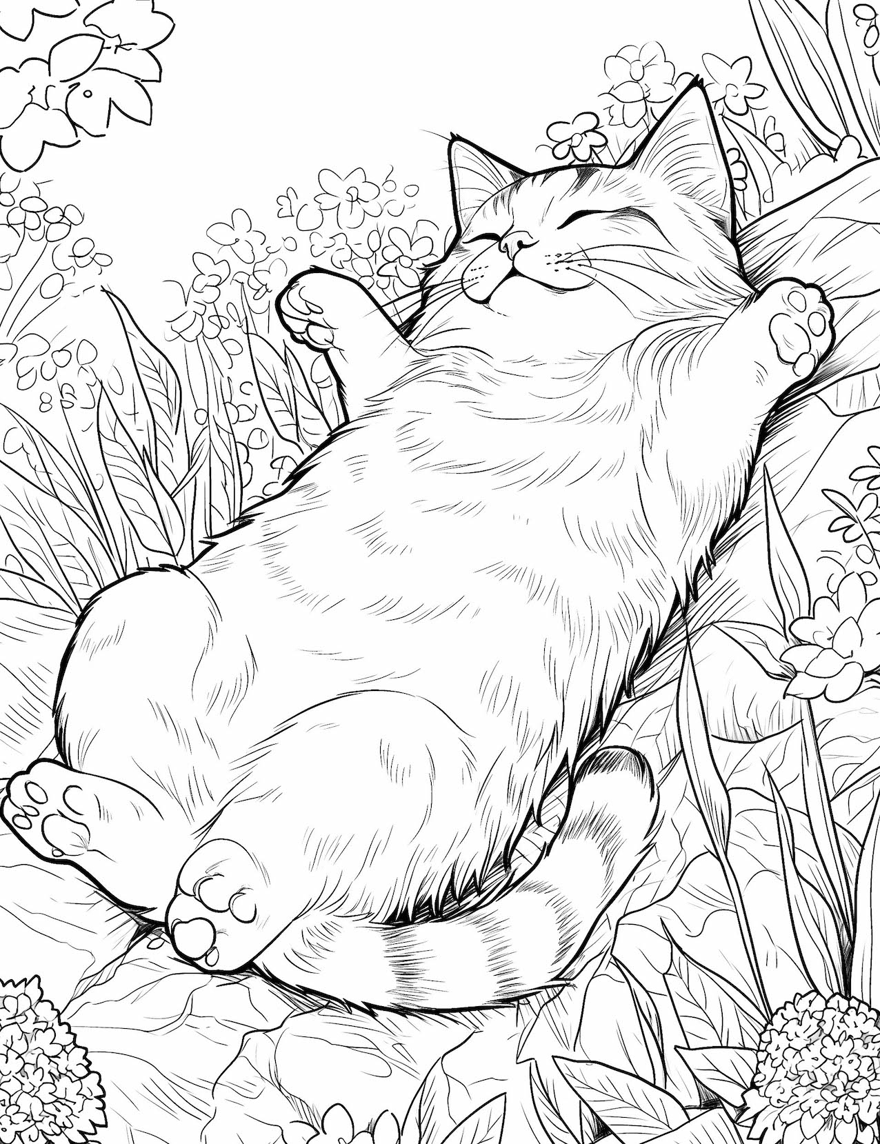 Sitting Cat Coloring Pages