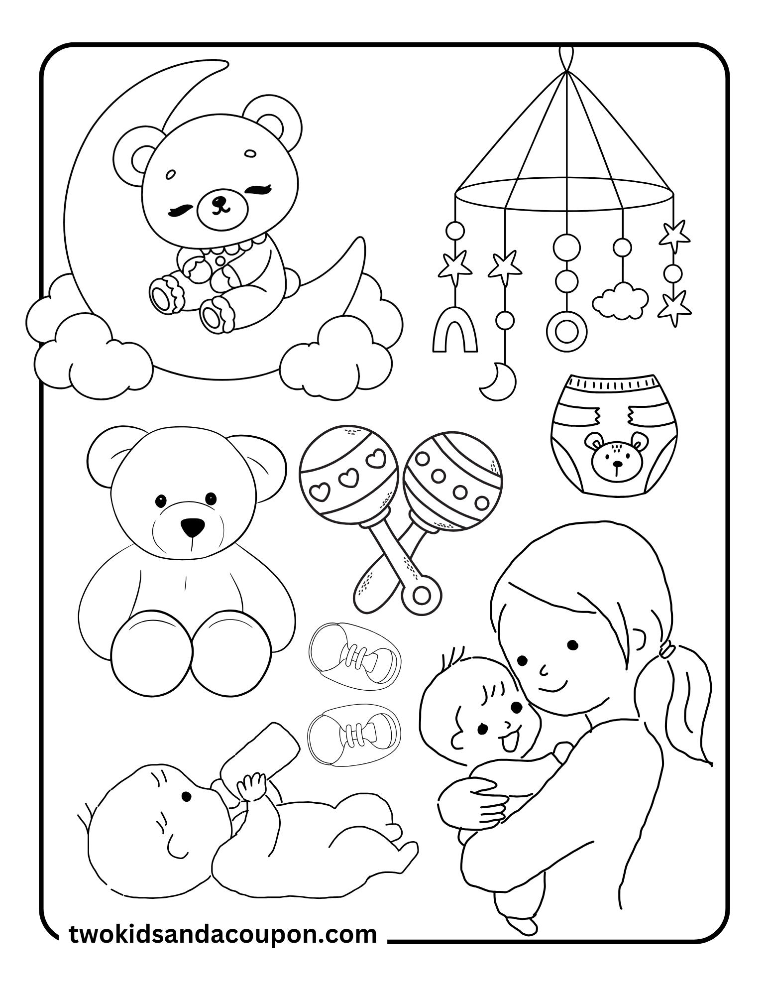 Baby Accessories Coloring Pages Baby Accessories Coloring Pages