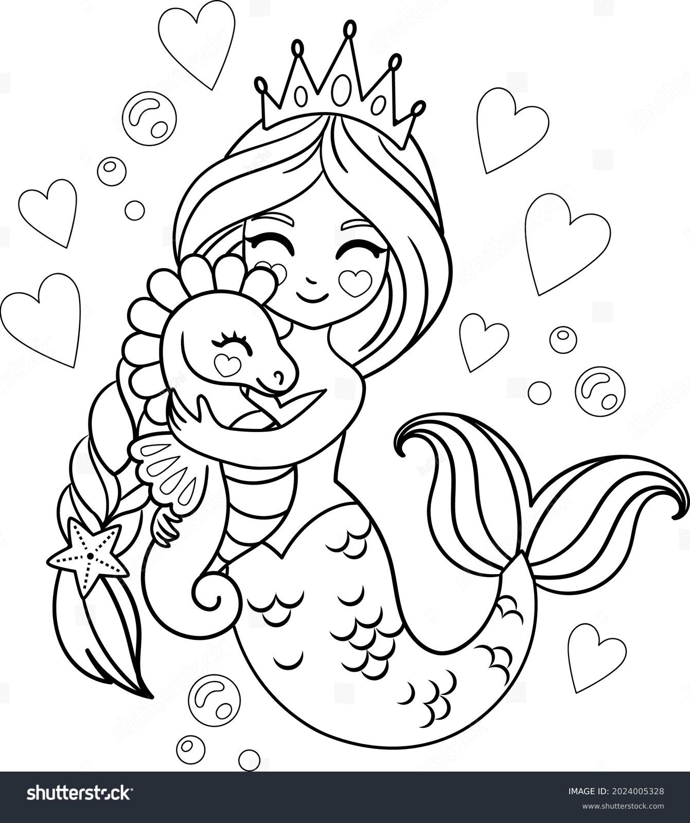 7 Thousand Coloring Pages Mermaid Royalty Free Images Stock Photos Pictures Shutterstock