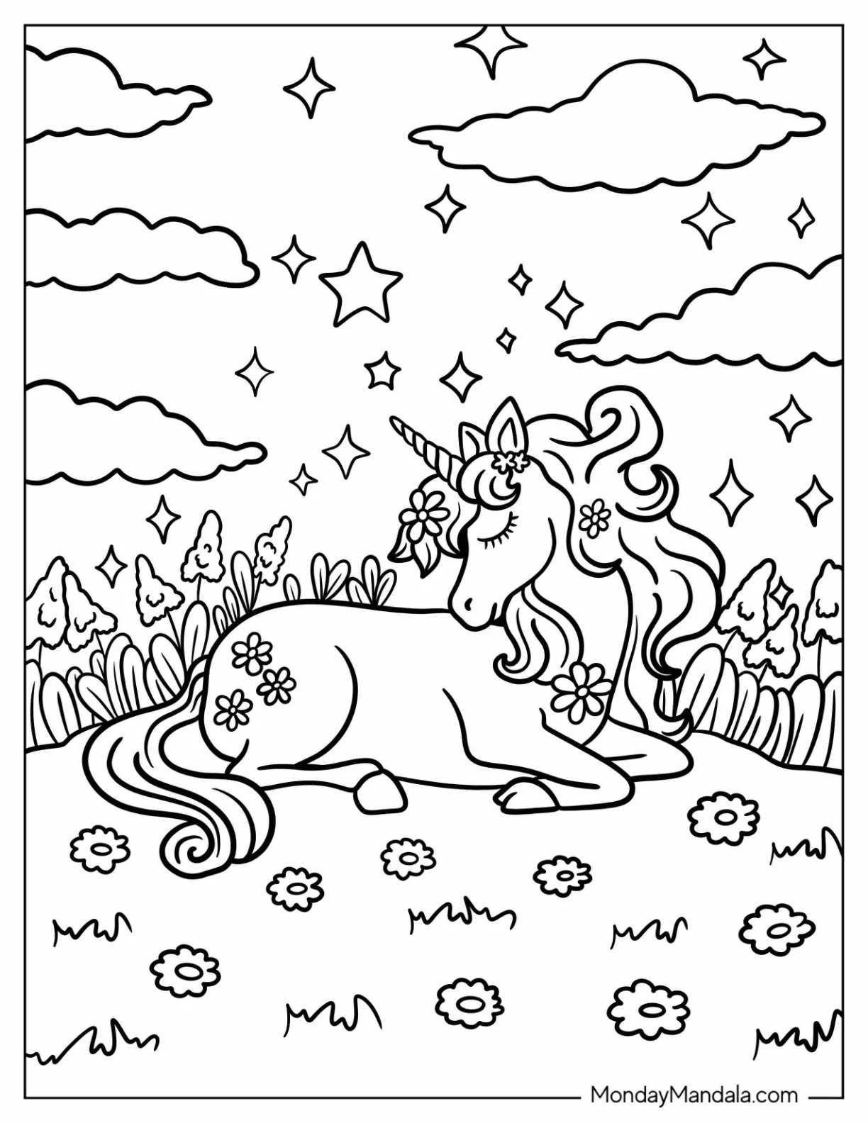 74 Unicorn Coloring Pages Free PDF Printables 