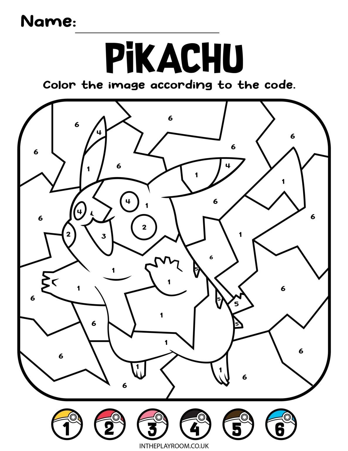 8 Pokemon Color By Number Coloring Pages For Kids