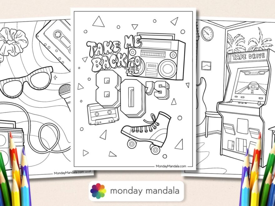 80 s Coloring Pages Free PDF Printables