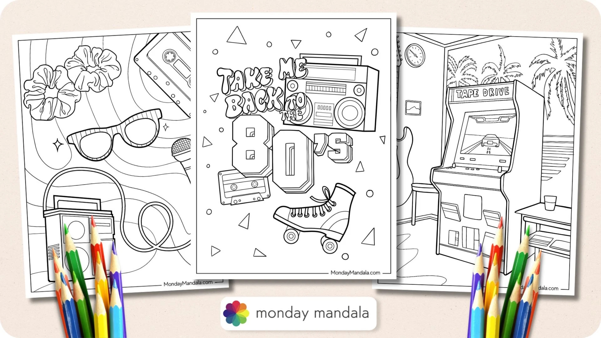 80 s Coloring Pages Free PDF Printables 