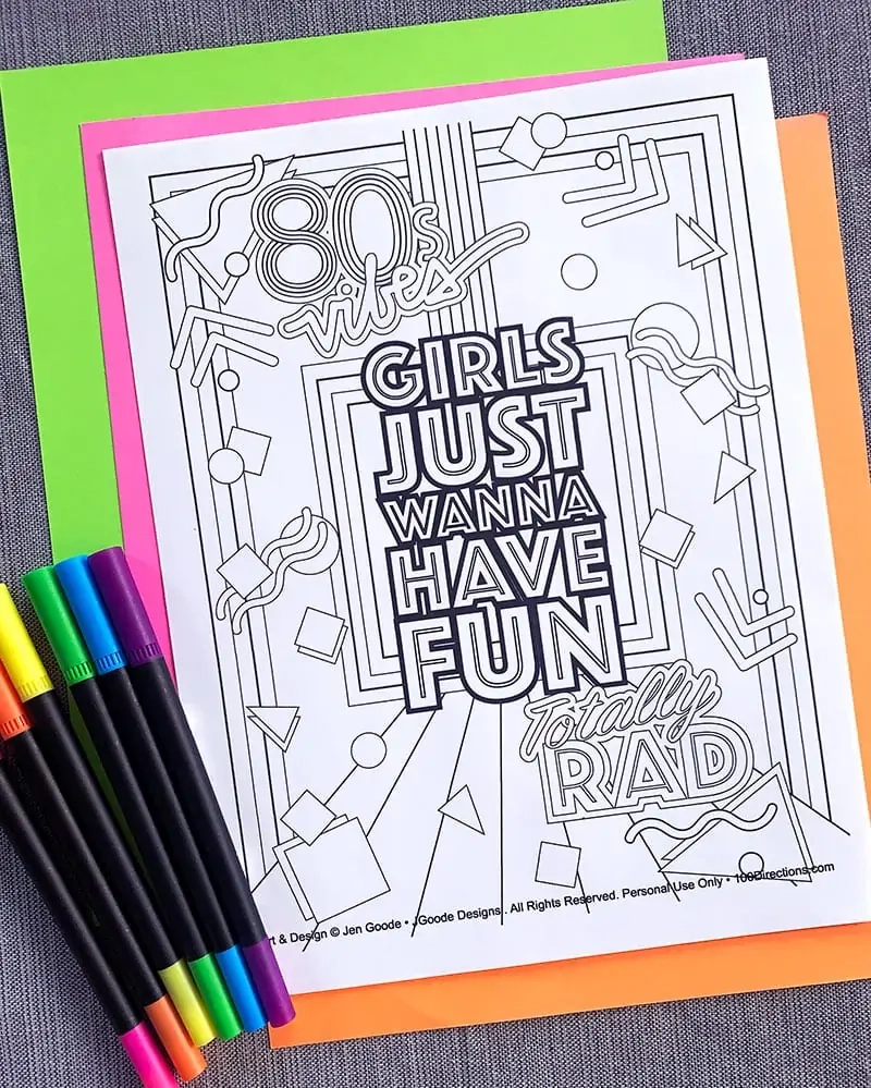 80s Printables You Can Create With 100 Directions