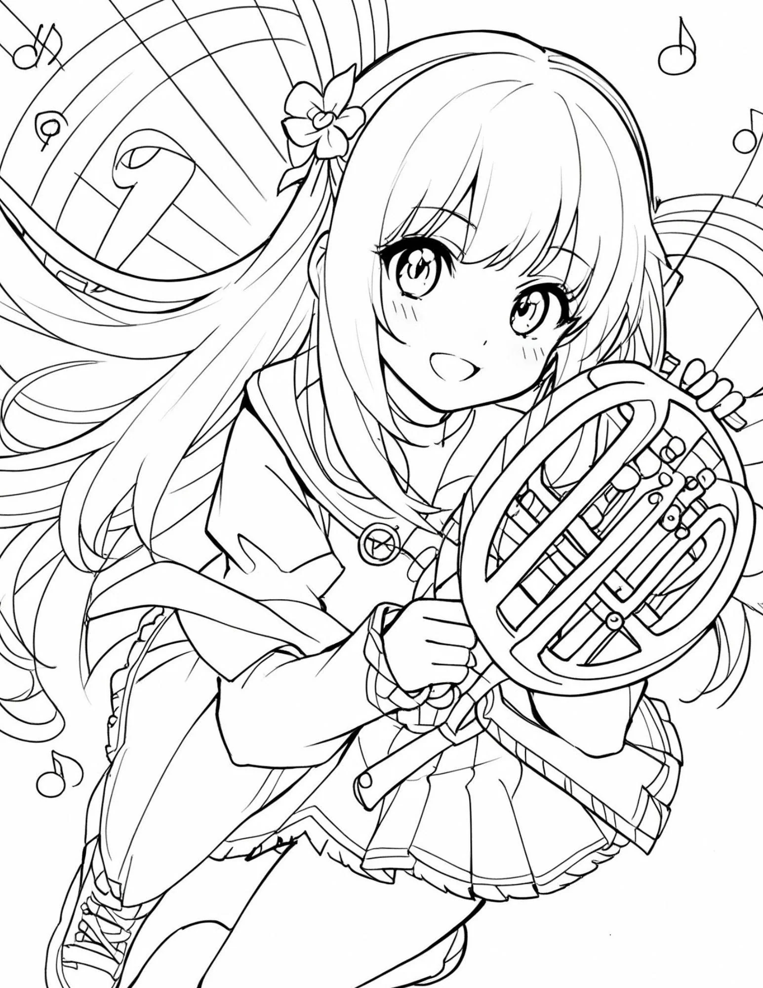 90 Anime Girl Coloring Pages Adult And Kid Coloring Pages Zen Art Therapy On The Go Printable Digital Instant Download PDF Etsy