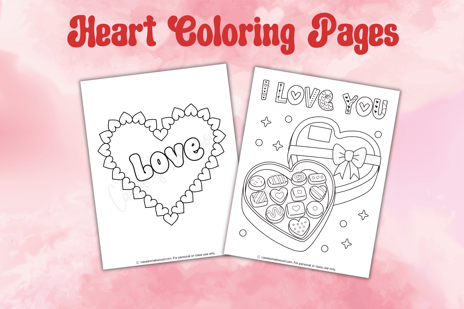 ADORABLE Heart Coloring Pages Cassie Smallwood