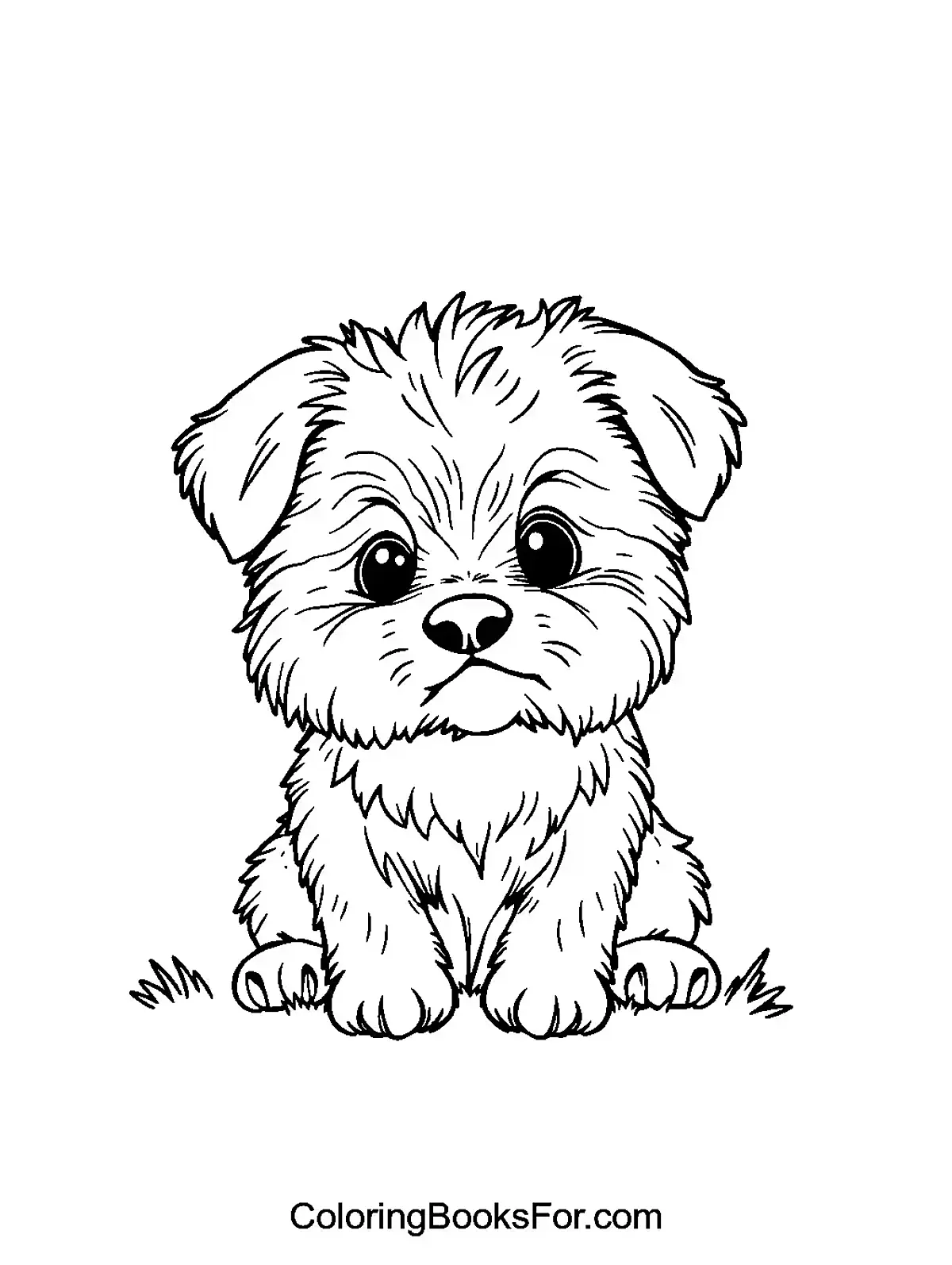 Adorable Puppy Coloring Page