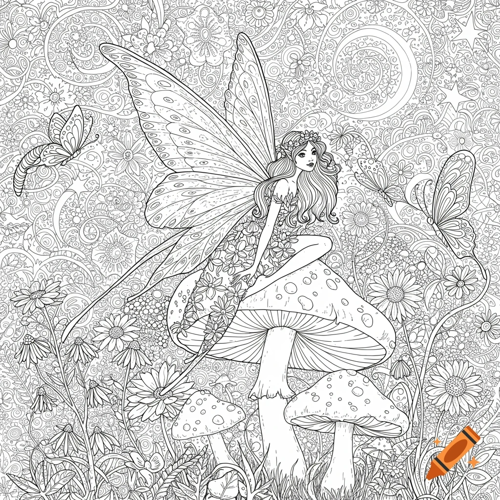 Adult Coloring Page Featuring Anime Style Fairies In Intricate Mandala Design Created On Craiyon Adult Coloring Page Featuring Anime Style Fairies In Intricate Mandala Design Created On Craiyon