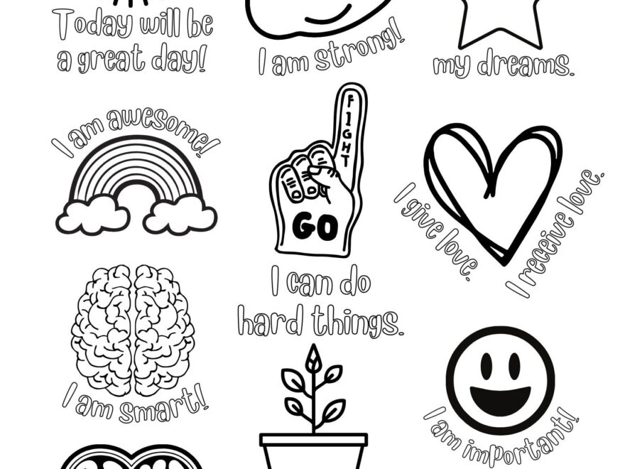 Affirmation Coloring Page Mental Health For Kids Etsy