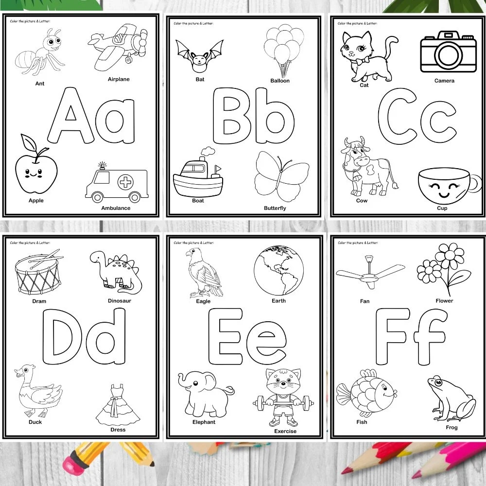 Worksheet Coloring Pages Alphabet With Pics