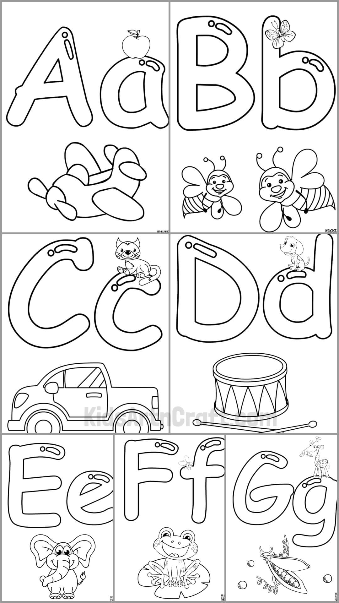 Alphabet Coloring Page Worksheets For Kids Kids Art Craft