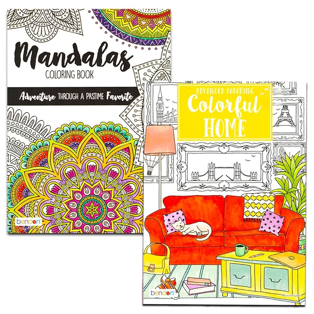 Amazon Bulk Adult Coloring Book Set For Men Women 6 Pc Relaxation At Home Advanced Coloring Book Bundle With Colorful Home Mandalas And Meditative Designs 9798885112505 Bulk Coloring Books For Adults 