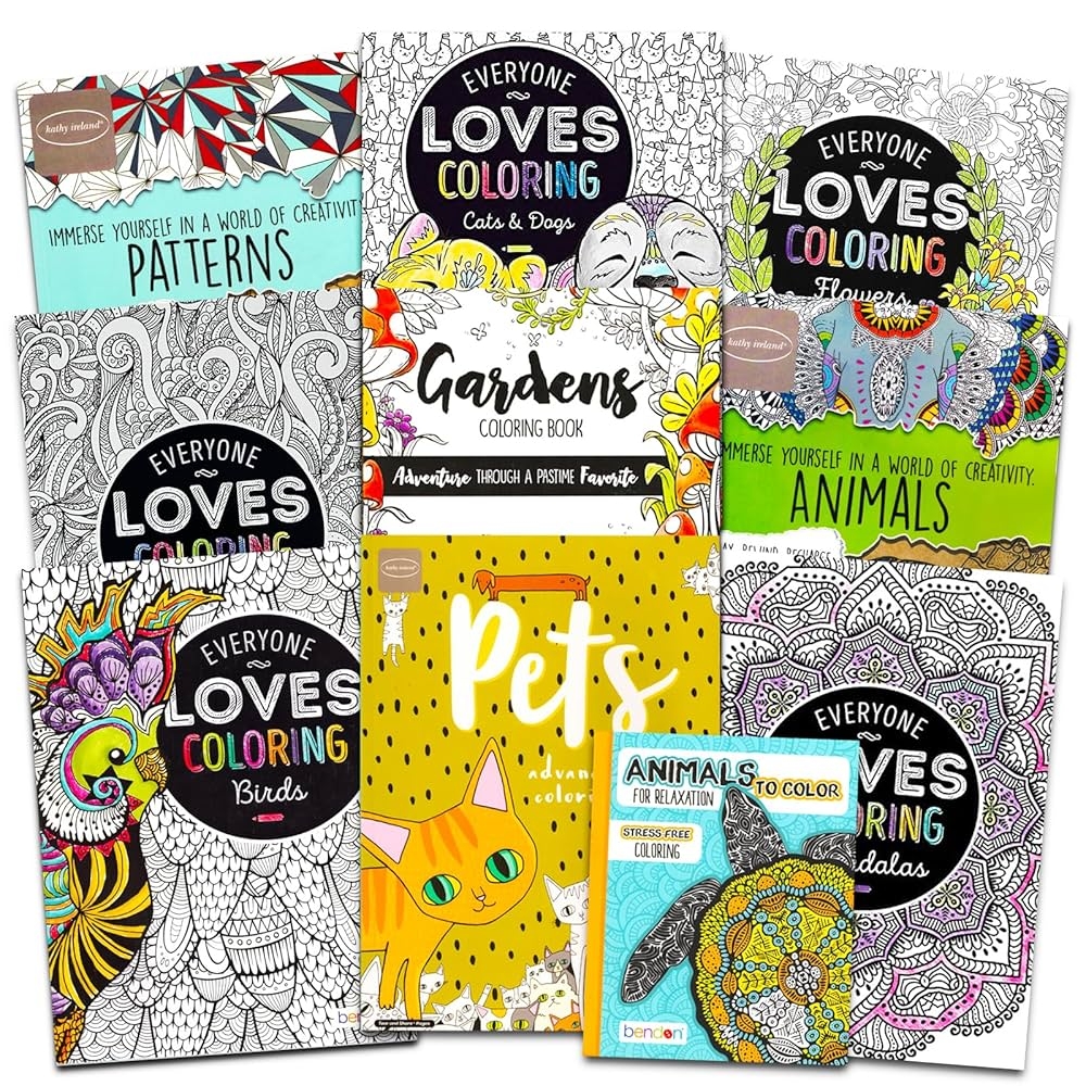 Amazon Bulk Advanced Coloring Books For Adults Teens 10 Pc Adult Coloring Book Set Relaxation Coloring Bundle With With Mandalas Quotes Meditative Designs And More 9798885112512 Bulk Coloring Books For