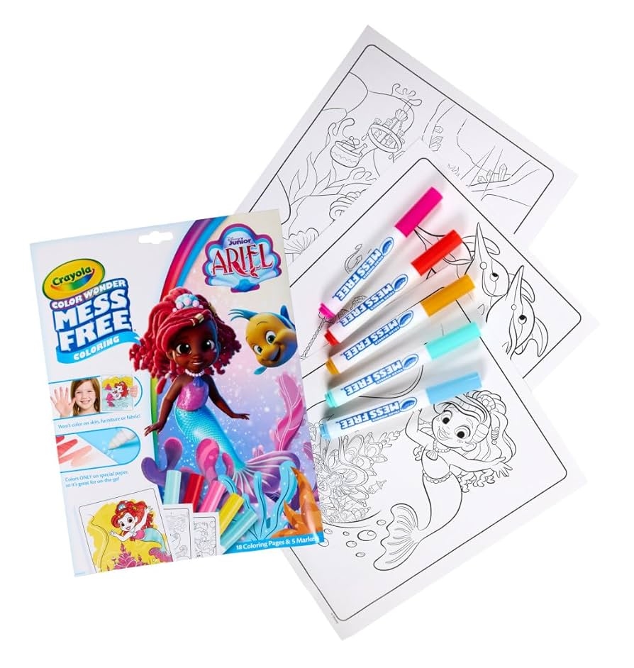 Amazon Crayola Color Wonder Disney Junior Ariel Mess Free Coloring Pages Gift For Toddlers Travel Activity Disney Coloring Ages 3 Toys Games