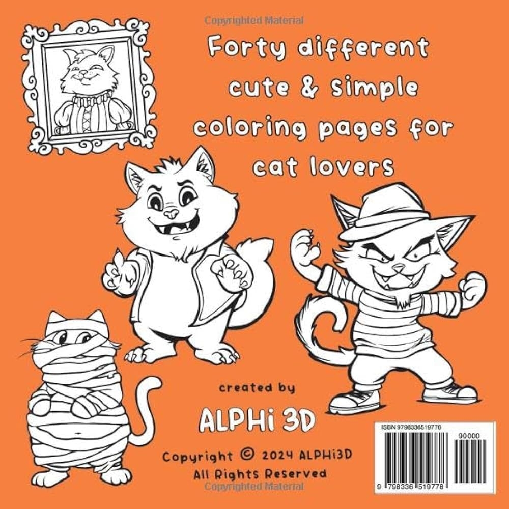 Amazon Cute Simple Halloween Cats Coloring Book Super Adorable Bold Coloring Pages For Cat Lovers Of All Ages 9798336519778 3D Alphi Books Amazon Cute Simple Halloween Cats Coloring Book Super Adorable Bold Coloring Pages For Cat Lovers Of All Ages 9798336519778 3D Alphi Books