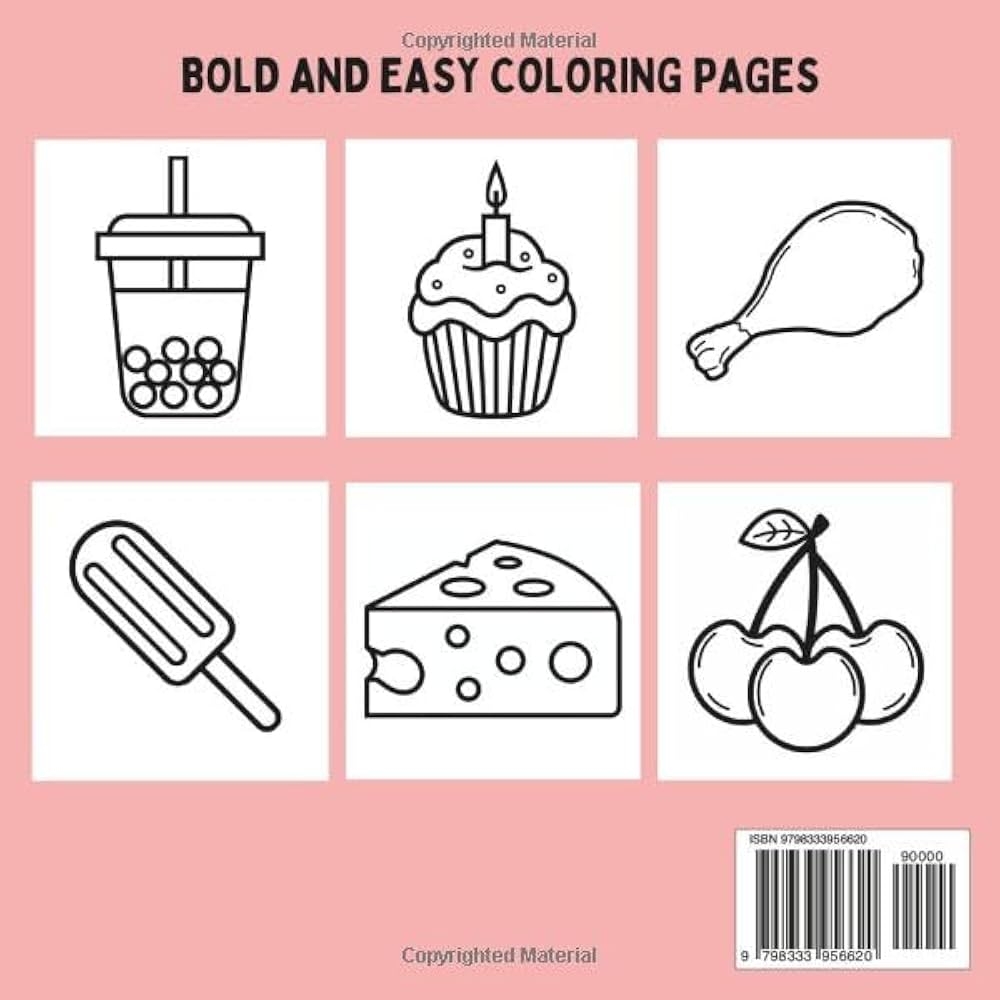 Amazon Eats Sweets Food Coloring Book Bold And Easy Large Print Designs Simple And Relaxing Pages For Adults And Kids Bold And Easy Coloring Books 9798333956620 Polemeni Jamie Books