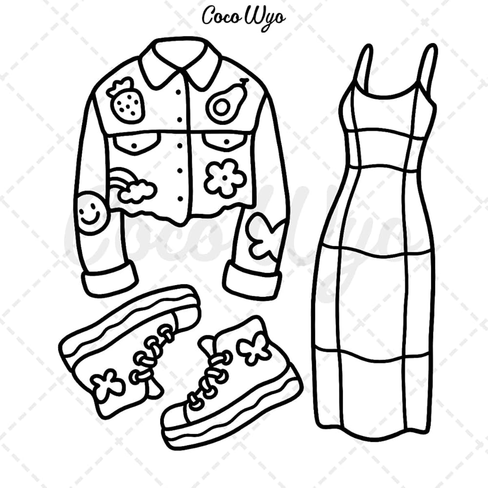 Amazon Fashion Vibes Coloring Book For Adults And Teens Bold And Easy Designs For Relaxation Featuring Cute Clothing Bold Easy Coloring 9798332067051 Wyo Coco Books