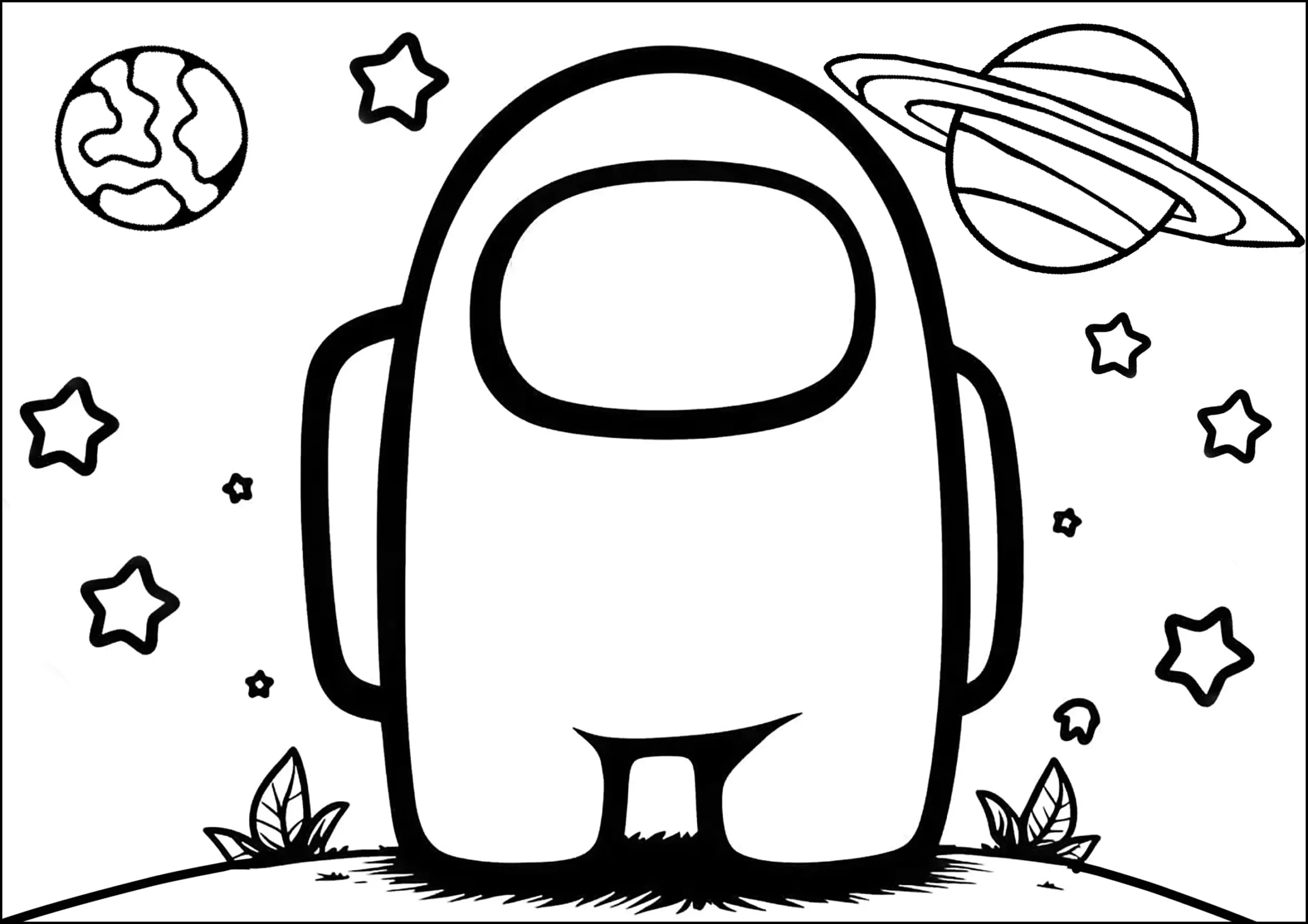 Among Us Cartoon Coloring Pages