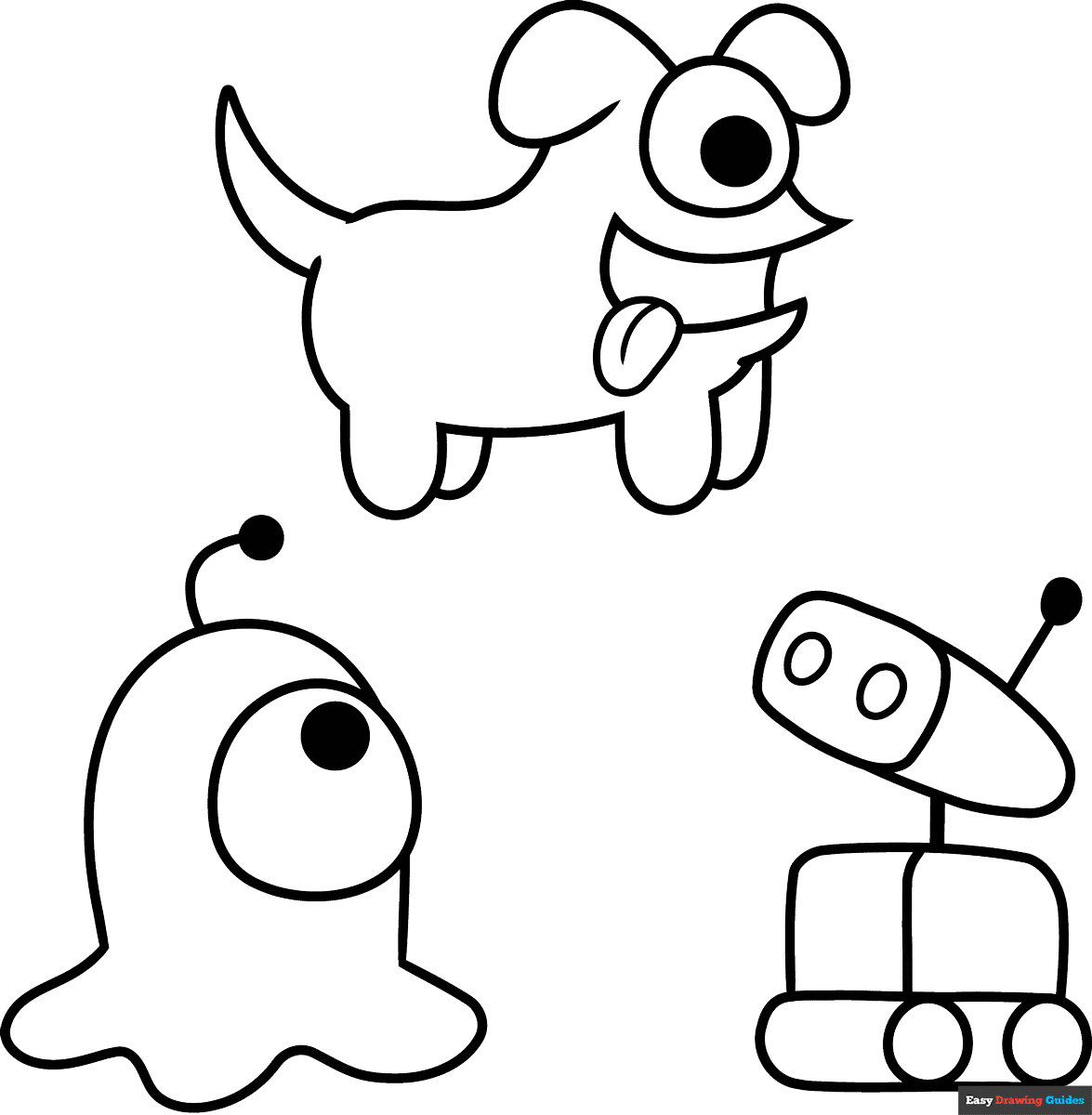 Among Us Pets Coloring Page Easy Drawing Guides
