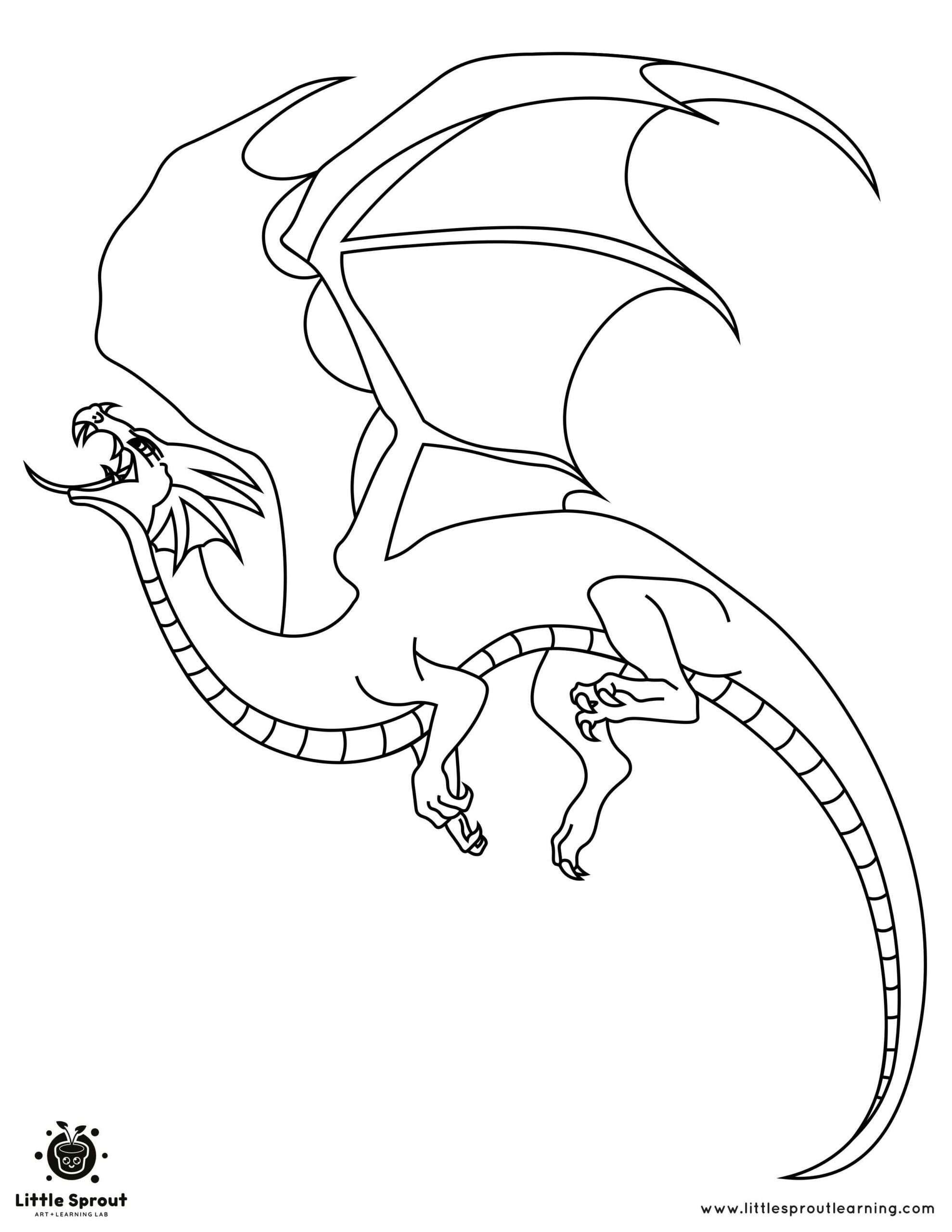 Angry Dragon Coloring Page Little Sprout Art Learning