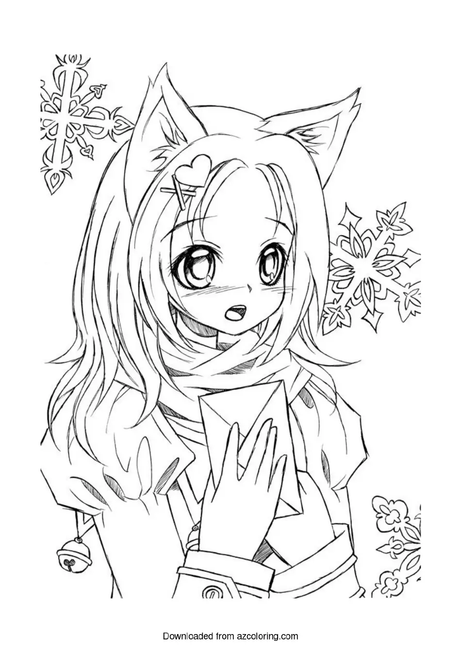 Anime Girl Coloring Page Download Printable PDF Templateroller