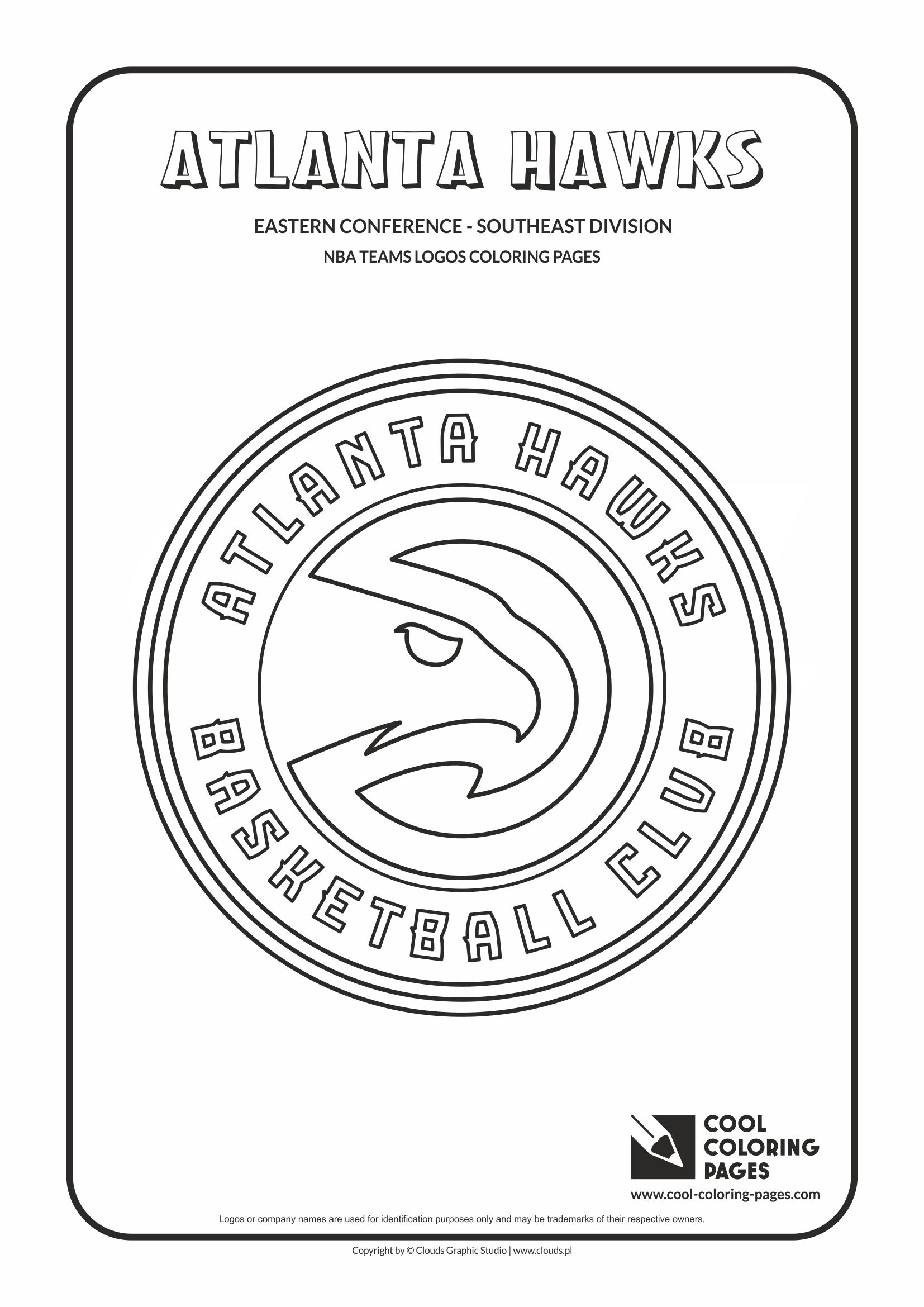 Atlanta Hawks NBA Basketball Teams Logos Coloring Pages