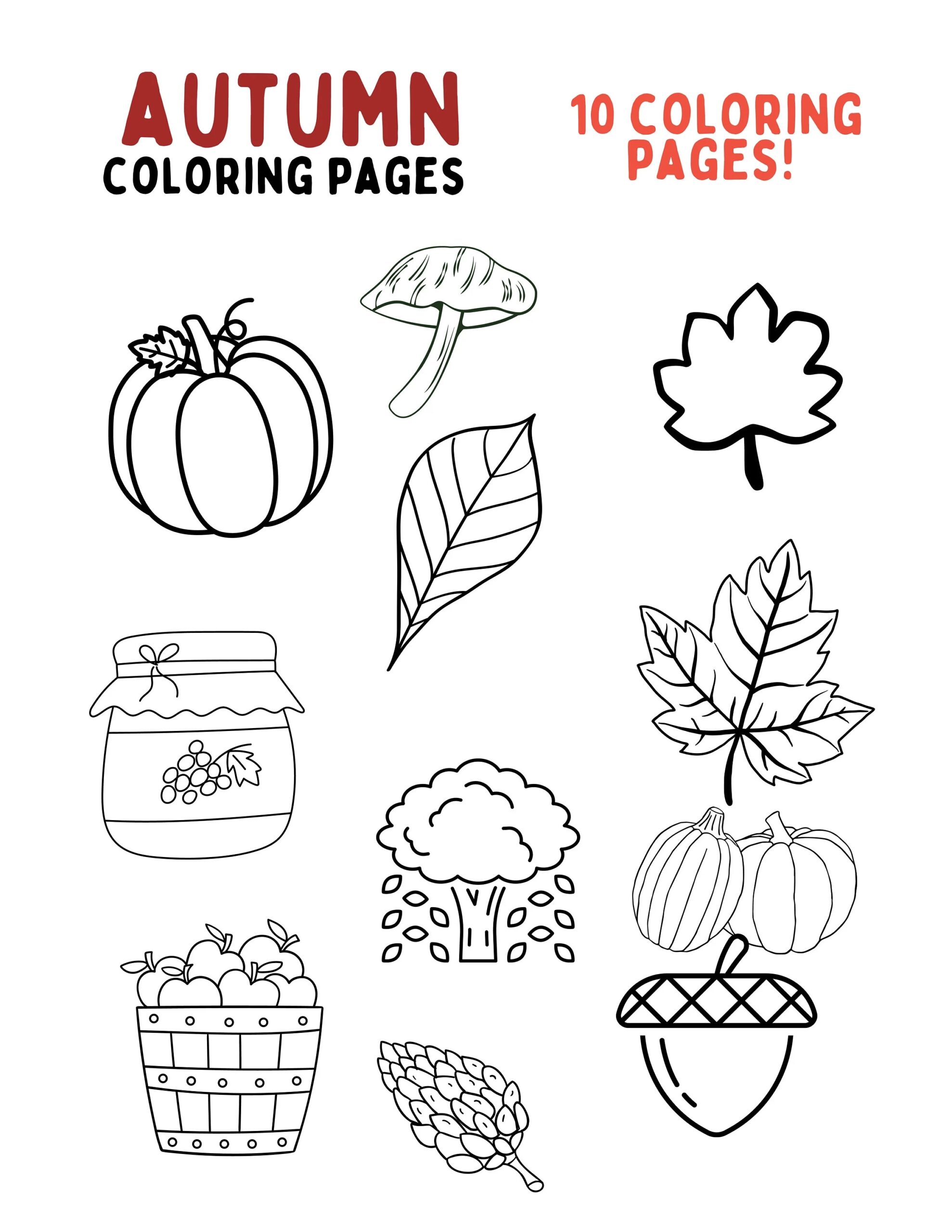 Kids Autumn Coloring Pages