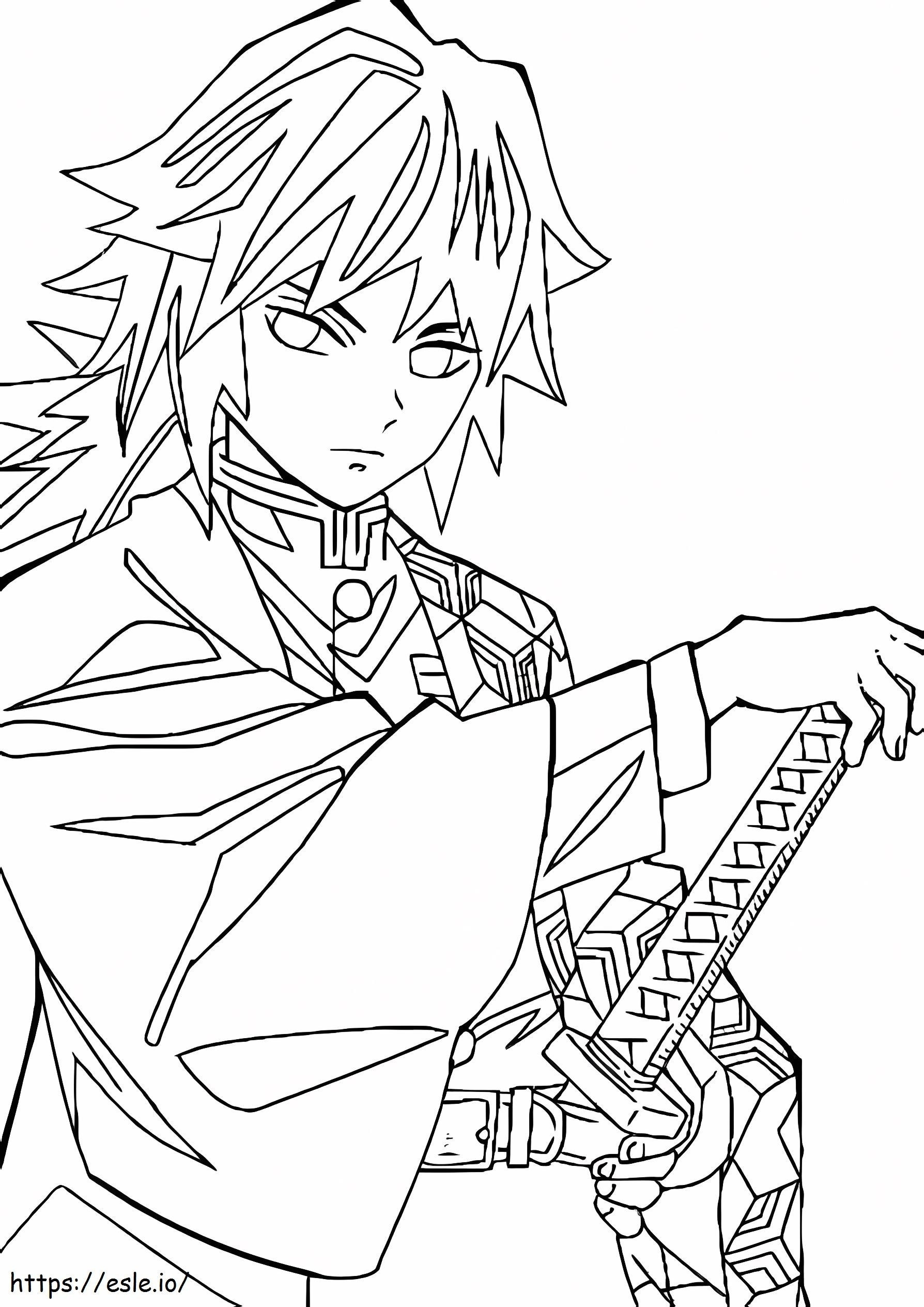 Awesome Giyu Tomioka Coloring Page