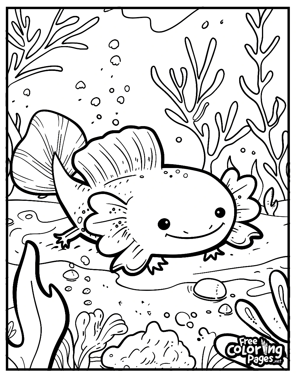 Axolotl Coloring Pages Free Coloring Pages